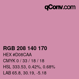 カラーコード: RGB 208 140 170 | qconv.com
