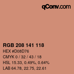 Código de color: RGB 208 141 118 | qconv.com