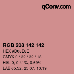 Color code: RGB 208 142 142 | qconv.com
