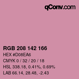 カラーコード: RGB 208 142 166 | qconv.com