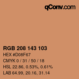Color code: RGB 208 143 103 | qconv.com