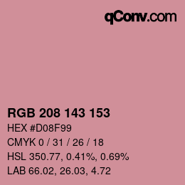 カラーコード: RGB 208 143 153 | qconv.com