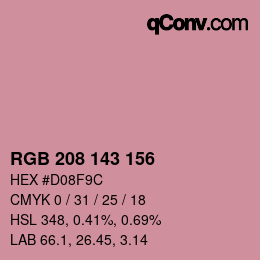 カラーコード: RGB 208 143 156 | qconv.com