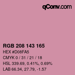カラーコード: RGB 208 143 165 | qconv.com