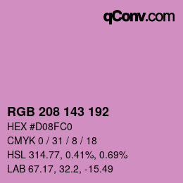 Color code: RGB 208 143 192 | qconv.com