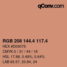 カラーコード: RGB 208 144.4 117.4 | qconv.com