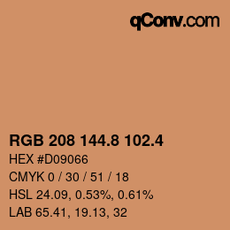 カラーコード: RGB 208 144.8 102.4 | qconv.com