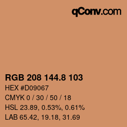 カラーコード: RGB 208 144.8 103 | qconv.com