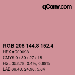 カラーコード: RGB 208 144.8 152.4 | qconv.com