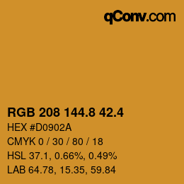 カラーコード: RGB 208 144.8 42.4 | qconv.com