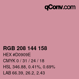 Color code: RGB 208 144 158 | qconv.com