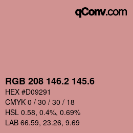 カラーコード: RGB 208 146.2 145.6 | qconv.com