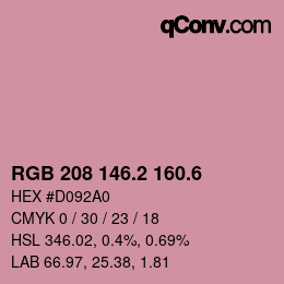 カラーコード: RGB 208 146.2 160.6 | qconv.com