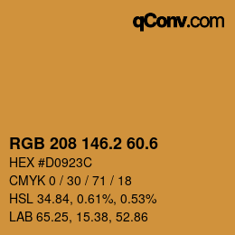 カラーコード: RGB 208 146.2 60.6 | qconv.com