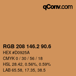 カラーコード: RGB 208 146.2 90.6 | qconv.com