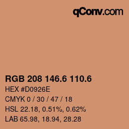 カラーコード: RGB 208 146.6 110.6 | qconv.com