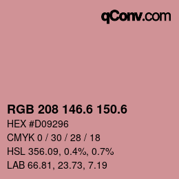 カラーコード: RGB 208 146.6 150.6 | qconv.com