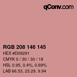 Color code: RGB 208 146 145 | qconv.com