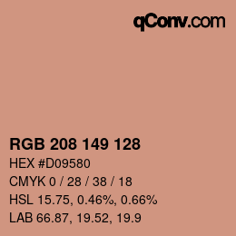 Color code: RGB 208 149 128 | qconv.com
