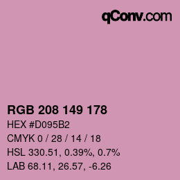 カラーコード: RGB 208 149 178 | qconv.com