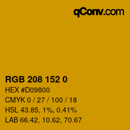 Color code: RGB 208 152 0 | qconv.com