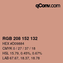 颜色代码: RGB 208 152 132 | qconv.com