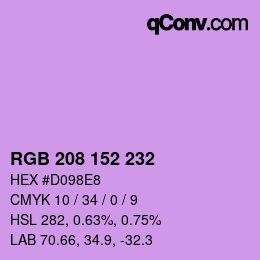Color code: RGB 208 152 232 | qconv.com