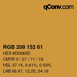カラーコード: RGB 208 152 61 | qconv.com