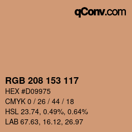 カラーコード: RGB 208 153 117 | qconv.com