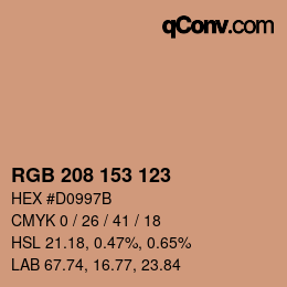 カラーコード: RGB 208 153 123 | qconv.com