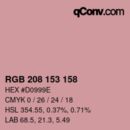 カラーコード: RGB 208 153 158 | qconv.com