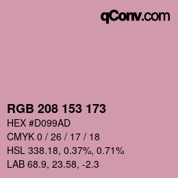 Color code: RGB 208 153 173 | qconv.com