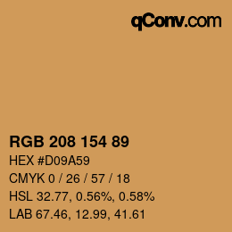 Farbcode: RGB 208 154 89 | qconv.com