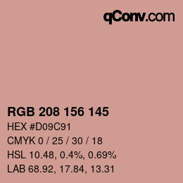 Color code: RGB 208 156 145 | qconv.com