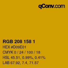 カラーコード: RGB 208 158 1 | qconv.com