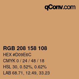Código de color: RGB 208 158 108 | qconv.com