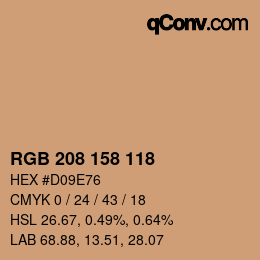 カラーコード: RGB 208 158 118 | qconv.com