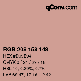 Color code: RGB 208 158 148 | qconv.com