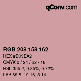 カラーコード: RGB 208 158 162 | qconv.com