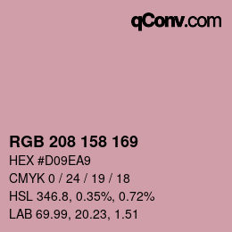 颜色代码: RGB 208 158 169 | qconv.com
