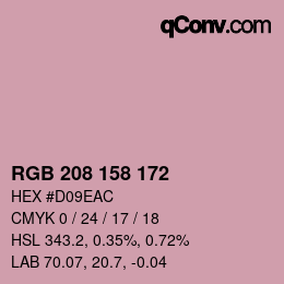 カラーコード: RGB 208 158 172 | qconv.com