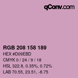 カラーコード: RGB 208 158 189 | qconv.com