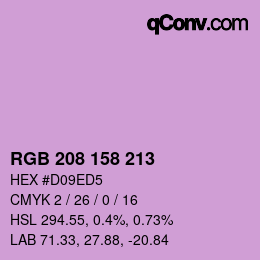 Color code: RGB 208 158 213 | qconv.com