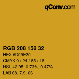 Color code: RGB 208 158 32 | qconv.com