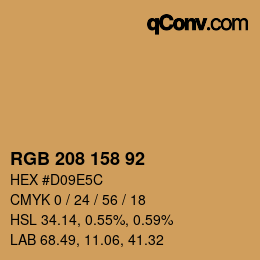 カラーコード: RGB 208 158 92 | qconv.com