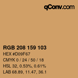 颜色代码: RGB 208 159 103 | qconv.com