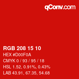 Color code: RGB 208 15 10 | qconv.com