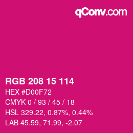 Color code: RGB 208 15 114 | qconv.com