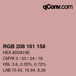 Color code: RGB 208 161 158 | qconv.com