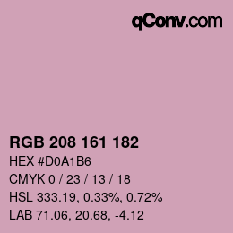 Color code: RGB 208 161 182 | qconv.com